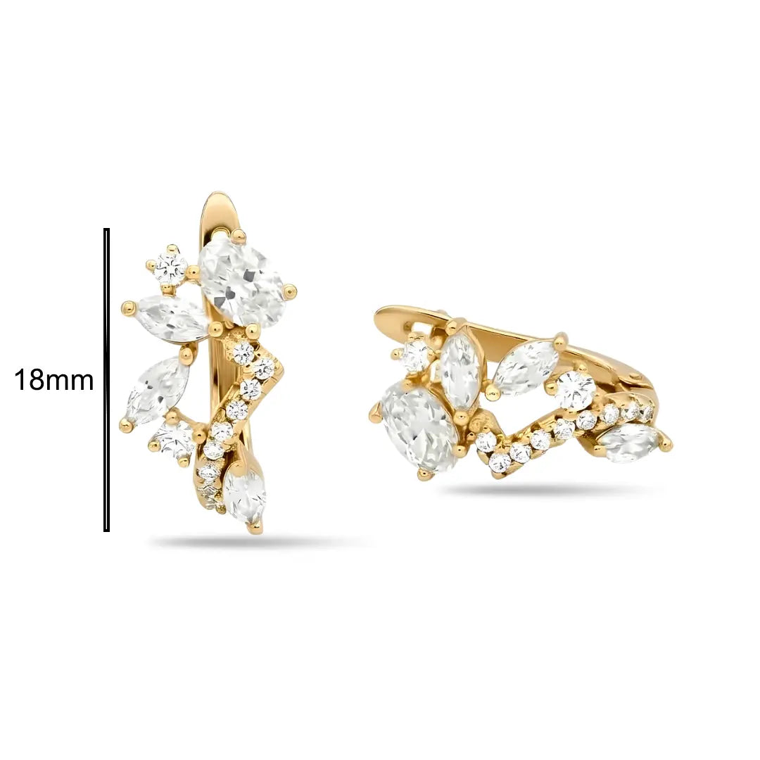 18K Gold Filled Diamond Huggie Hoop Earrings – Delicate Pavé Crystal Mini Hoops for Women